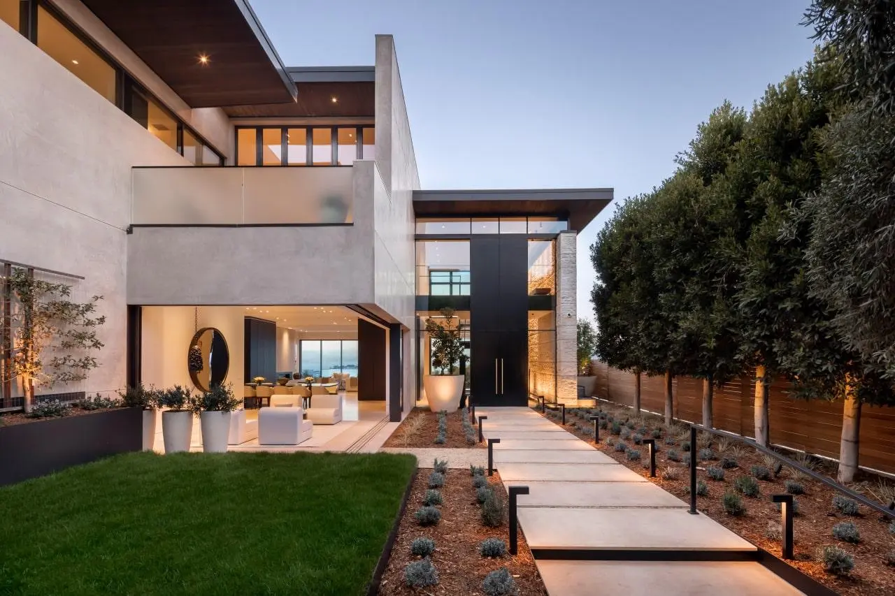 Completed modern residential construction project
